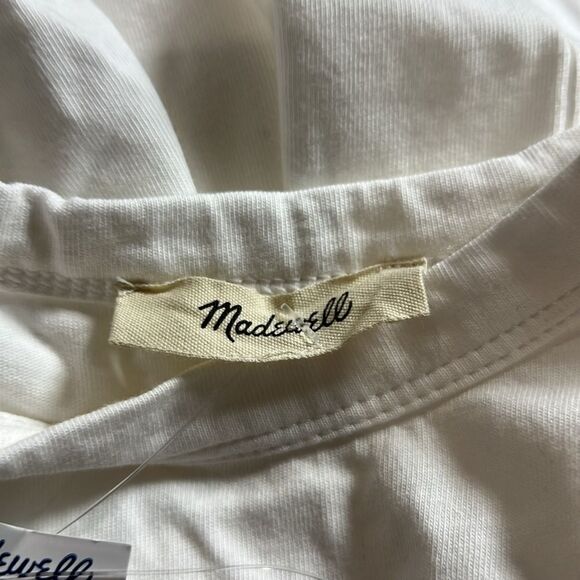 Madewell NS581 White Cotton Perfect Crewneck Tee NWT - Picture 7 of 9